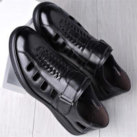 Sandalias de verano para hombre, nuevas, huecas, para playa, de piel suave y transpirable, con velcro. - details 3