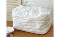 Bolso de Maquillaje de Viaje Floral Organizador de Cosméticos de Algodón Tapizado para Mujeres - details 5