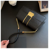 Bolso para axilas para viajes diarios, color negro/beige, moda retro, cadena elegante, cuadrado pequeño, forro de poliéster, cierre giratorio, solo lavado a mano, con mujer - details 11