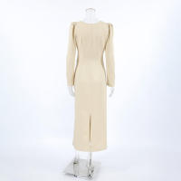 Vestido largo elegante de invierno con manga de viajero, nuevo estilo francés, traje de extremo para mujer - details 16