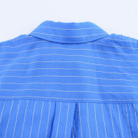 OUWU- Traje De Mujer Nuevo Verano 2025 Diseño De Rayas Azules Y Blancas Camisa Suelta De Manga Larga Conjunto De Pantalones Con Cordón Casual Y Perezoso - details 5