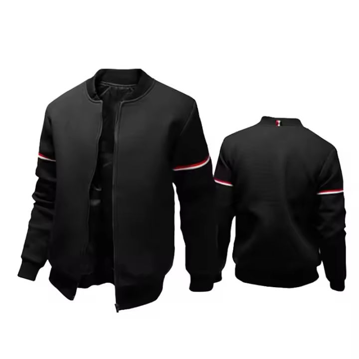 Chaqueta para hombre, abrigo cortavientos diario para otoño e invierno, correas con cuello levantado, chaquetas de manga larga activas de ajuste Regular, uniforme de béisbol - 1