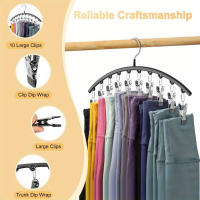 Perchero de alineación para ropa en acero inoxidable multifuncional, ahorrador de espacio, organizador de armario para pantalones - details 3