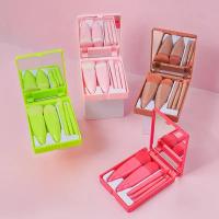 Kit De 5 Pinceles De Maquillaje Pequeños Con Estuche Y Espejo Set Completo De Pinceles De Cosméticos Travel Size Mini Pinceles De Maquillaje - details 1