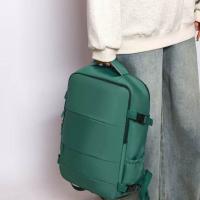 Mochila ligera para mujer, mochila escolar portátil de gran capacidad para estudiantes, mochila impermeable de viaje para ordenador portátil de color sólido - details 11