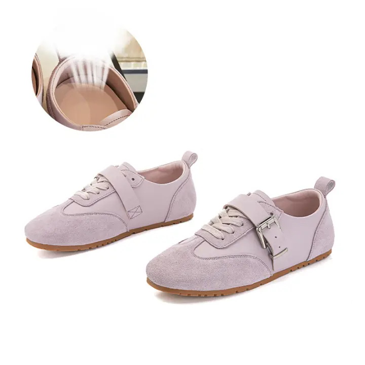 Cuero Forrest Gump zapatos primavera y verano nuevos deportes de fondo plano zapatos pequeños blancos zapatos casuales individuales de las mujeres - 1
