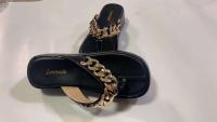 Sandalias de cadena con chanclas de verano a la moda para mujer, nuevas zapatillas de exterior con punta redonda y parte inferior gruesa de talla grande - details 13