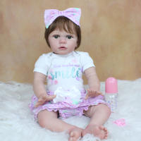 BZDOLL-Muñeca Reborn de silicona suave para bebé, cuerpo de tela de princesa, vestido de bebé con piel de pintura 3D, 24 pulgadas - details 2