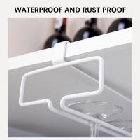 Soporte para copas de vino debajo del gabinete, estante colgante para copas de una sola fila, accesorios de cocina para copas de cóctel - details 0