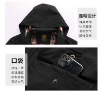 Chaqueta impermeable con capucha para hombre, Parka informal para exteriores, Abrigo con capucha, chaqueta rígida - details 11