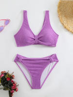 Bikini de cintura alta para mujer, traje de baño deportivo unicolor, traje de baño Sexy a rayas, ropa de baño para mujer, ropa de playa 2025 - details 43