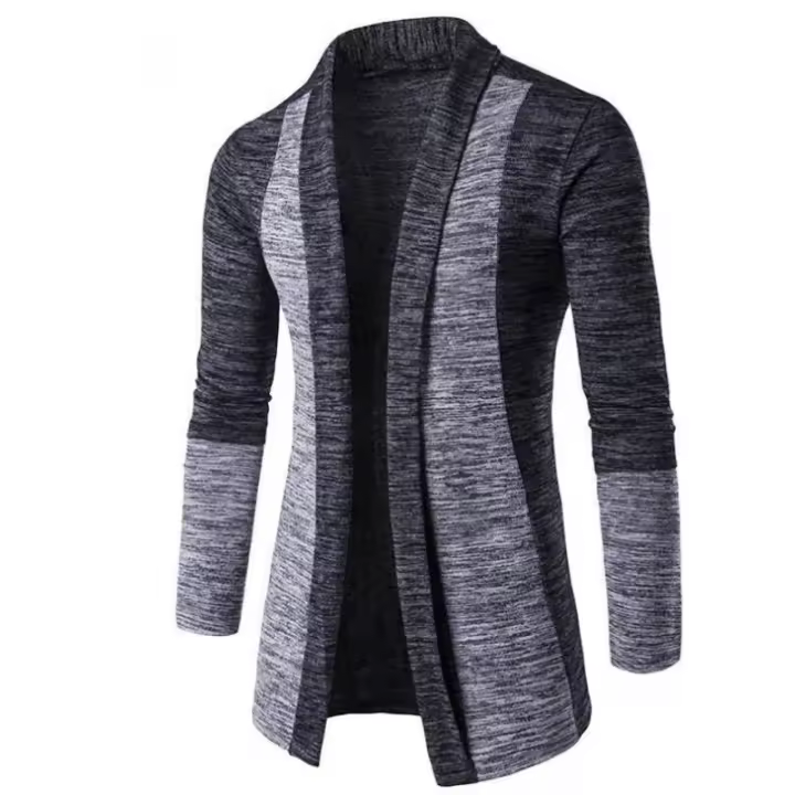 Cárdigan para hombre, suéter multifuncional de estilo coreano de punto de color contrastante con retales, nuevo - 1