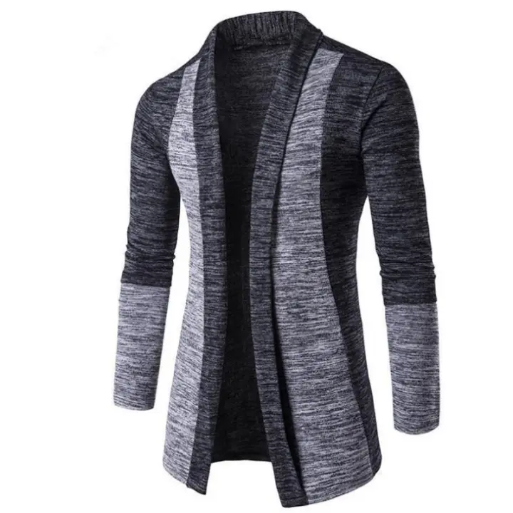 Cárdigan para hombre, suéter multifuncional de estilo coreano de punto de color contrastante con retales, nuevo - 1