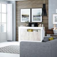Buffet de Salón Aparador de 3 Puertas Estilo Baltik Acabado en Blanco Artik y Blanco Viejo - details 3