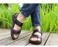Sandalias de cuero para hombre, zapatos informales, ligeros y cómodos, para la playa y el verano - details 6