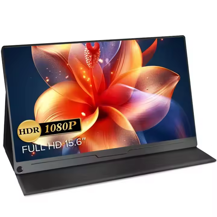 Monitor portátil de 15,6 pulgadas para ordenador portátil, dispositivo con USB C, HDMI, pantalla IPS UltraSlim con VESA, cuidado ocular, altavoz Dual, pantalla externa - 1