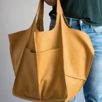Nueva mujer retro simple nuevo bolso grande simple de cuero suave de gran capacidad de hombro portátil bolso grande - details 3