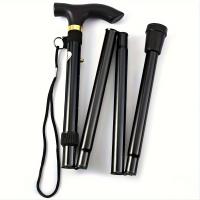 Bastón plegable ligero con punta de goma y altura ajustable, perfecto para senderismo, Trekking y viajes - details 0