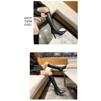 Botas De Tacón Alto Para Mujer, Botas Elásticas De Cabeza Cuadrada, Botas Delgadas De Tacón Súper Alto - details 3