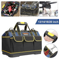 Bolsa de herramientas multifunción 1680D para electricista, bolsa de tela Oxford, bolsa de herramientas de boca ancha, bolsa de almacenamiento impermeable para llave y destornillador - details 2