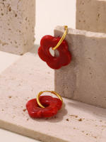 Pendientes de lustrous para las mujeres,316L pendientes colgantes de Maple inoxidable - details 17