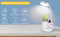 Lámpara de Escritorio para Niños, Lámpara de Escritorio, Lámpara de Mesa LED Regulable con Portalápices y Proyección, Conexión USB C, Lámpara de Noche para Niños - details 0