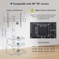 Soporte de TV con Base Ajustable Vidrio Templado de 3 Niveles Para Pantallas LED OLED LCD Plasma de 30 a 70 Pulgadas Max VESA 600x400 mm Blanco - details 4
