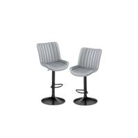 Taburete de Bar Juego de 2, Taburetes Altos de Cocina, Silla de Bar de Sintético de Cuero Regulable en Altura con Respaldo y Reposapiés, Giratorio en 360. ° , para Cocina, Mostrador, Bar, Blanco - details 9