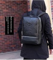 Mochila de negocios de cuero genuino de los hombres, mochila de piel de vaca de capa superior - details 2