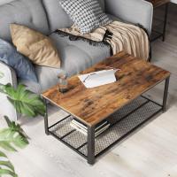 Mesa de Centro Industrial Diseñada Ideal para Televisión, Salón, Gran Estante, Patas Ajustables, Protege el Suelo, Estructura de Metal, Estable, Fácil de Montar - details 3