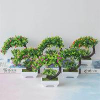 Plantas artificiales bonsái árbol simulado plantas en macetas flores falsas adornos en macetas de mesa - details 14