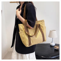 Bolso de mujer de lona de gran capacidad bolso de mano bolso de hombro estudiante universitario bolso versátil bolso de viaje multibolsillo - details 21