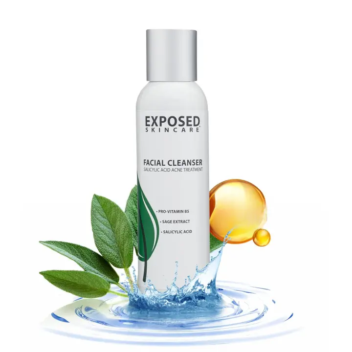 Limpiador facial para el acné Exposed Care, cara suave con tendencia al acné con ácido salicílico, limpiador clarificador de poros para adolescentes y adultos, todos - 1