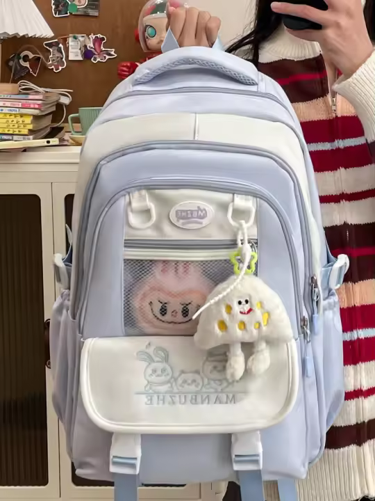 Mochila de Nylon para Estudiantes de Secundaria Estilo Bosque, Gran Capacidad, Bolsas y Viajes - 1