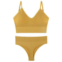 Sujetador deportivo de color sólido para mujer, ropa interior de gimnasio, yoga, entrenamiento atlético, suave, acolchado, 2 piezas - details 28