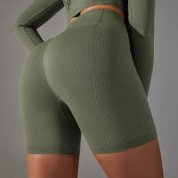 Nessaj-pantalones cortos de yoga sin costuras, con patrón de cuadros, transpirables, para gimnasio, mallas push up - details 17