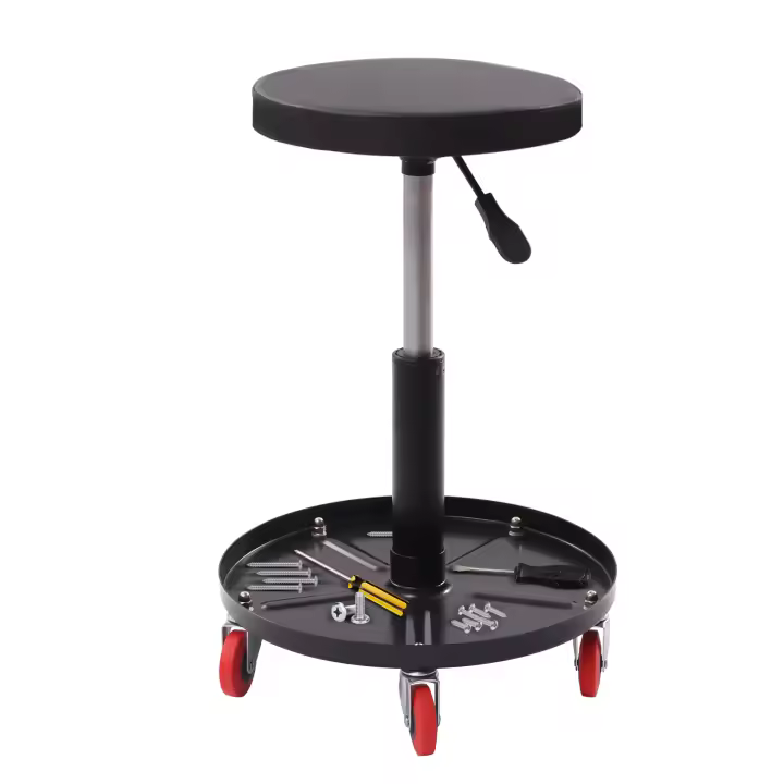 Asiento de taller giratorio para taller, taburete de taller, taburete con ruedas, 136,08 kg - 1