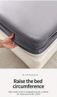 Juego de Ropa de Cama Clásica de Poliéster 3 Piezas: Sábana Ajustable, Fundas de Almohada Transpirables, Suaves para la Piel - details 6
