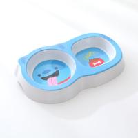 Cuencos dobles de plástico multiusos para alimentación de mascotas, dispensador portátil de dibujos animados para gatos, antideslizante, bonito alimentador de agua para mascotas - details 12