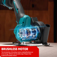 ONEVAN-amoladora angular sin escobillas, sierras circulares eléctricas inalámbricas de velocidad Variable de 76mm, herramienta eléctrica de corte para juego de pines de batería Makita - details 5