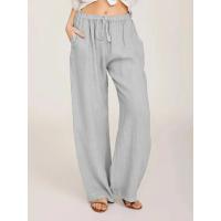 Pantalones de Lino de Algodón para Mujer Cintura Elástica, Bolsillo, Estilo Callejero - details 9
