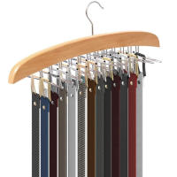 Colgador multifuncional de madera para chaleco, que ahorra espacio perchero, cinturones organizadores, corbatas, bufandas, soporte de almacenamiento para armario, 24 ganchos - details 7