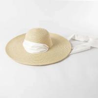 Sombrero de playa ancho para mujer, paja de cúpula con correa informal, nueva moda - details 3