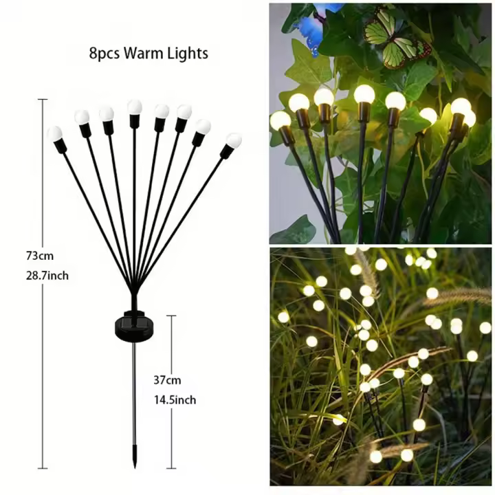 Luces Solares Fuente de Luz para Bodas y Fiestas al Aire Libre Luces de Hilo LED Impermeables con Control de Viento - 1