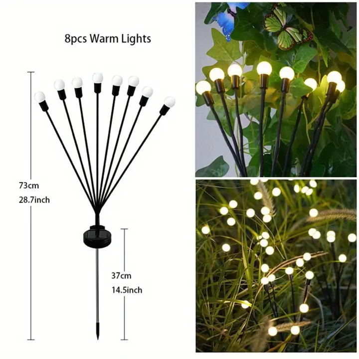 Luces Solares Fuente de Luz para Bodas y Fiestas al Aire Libre Luces de Hilo LED Impermeables con Control de Viento - 1