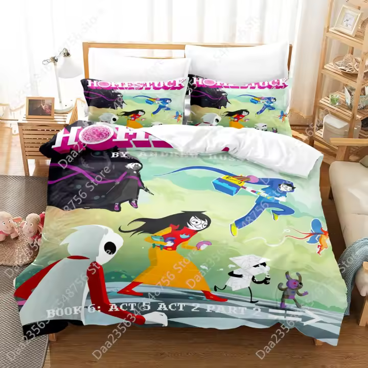 Conjunto de Ropa de Cama Homestuck 3D Anime Tamaño Cama Sencilla, Doble, Rey - 1