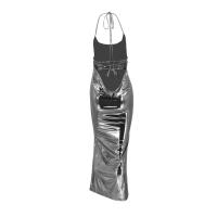 Vestidos de Verano para Mujer Ropa de Baile con Lazos Vestido Largo Sexy con Espalda Descubierta y Cuello Halter Ropa Ajustada Suave con Hombros Descubiertos para Mujer - details 15