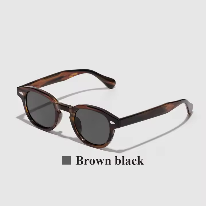 2025 Gafas de sol redondas retro para hombre y mujer, diseñador de marca famosa, gafas de sol vintage de lujo para rostros pequeños. - 1