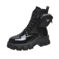 Botas martin mujer Otoño Invierno moda zapatos planos con cordones botas negras Mujer - details 1