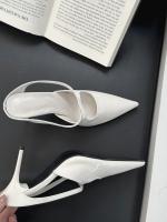 Bolsa de tacón fino de charol puntiagudo cabeza media zapatillas mujer desgaste nueva plata tacón alto medio Toller zapatos individuales - details 22